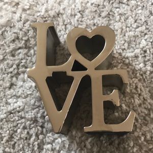Silver LOVE paperweight
